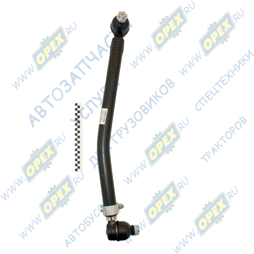 6520-3414009-11 Тяга продольная сошки в сборе (кривая) КАМАЗ-6520,6460,53605 L=790мм (между центрами шаровых пальцев) ГК Ростар